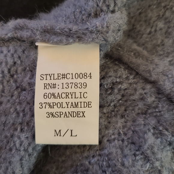 Luna Ivy M/L open front long sleeve blue cardigan - Picture 2 of 6